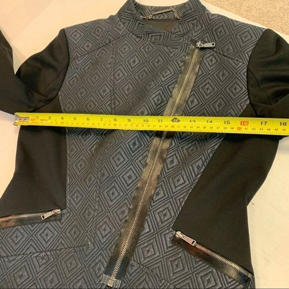 Ellie Tahari Viola' black blazer moto Jacket size 10 - Picture 12 of 15